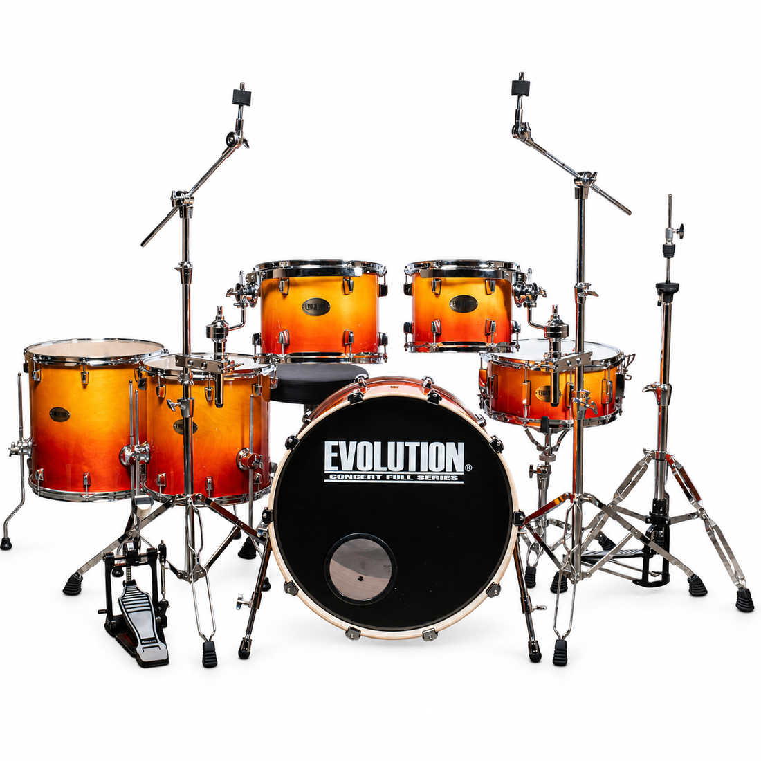 EVOLUTION | BATERÍA CONCERT FULL DE 6 PIEZAS COLOR AMBAR SOMBREADA