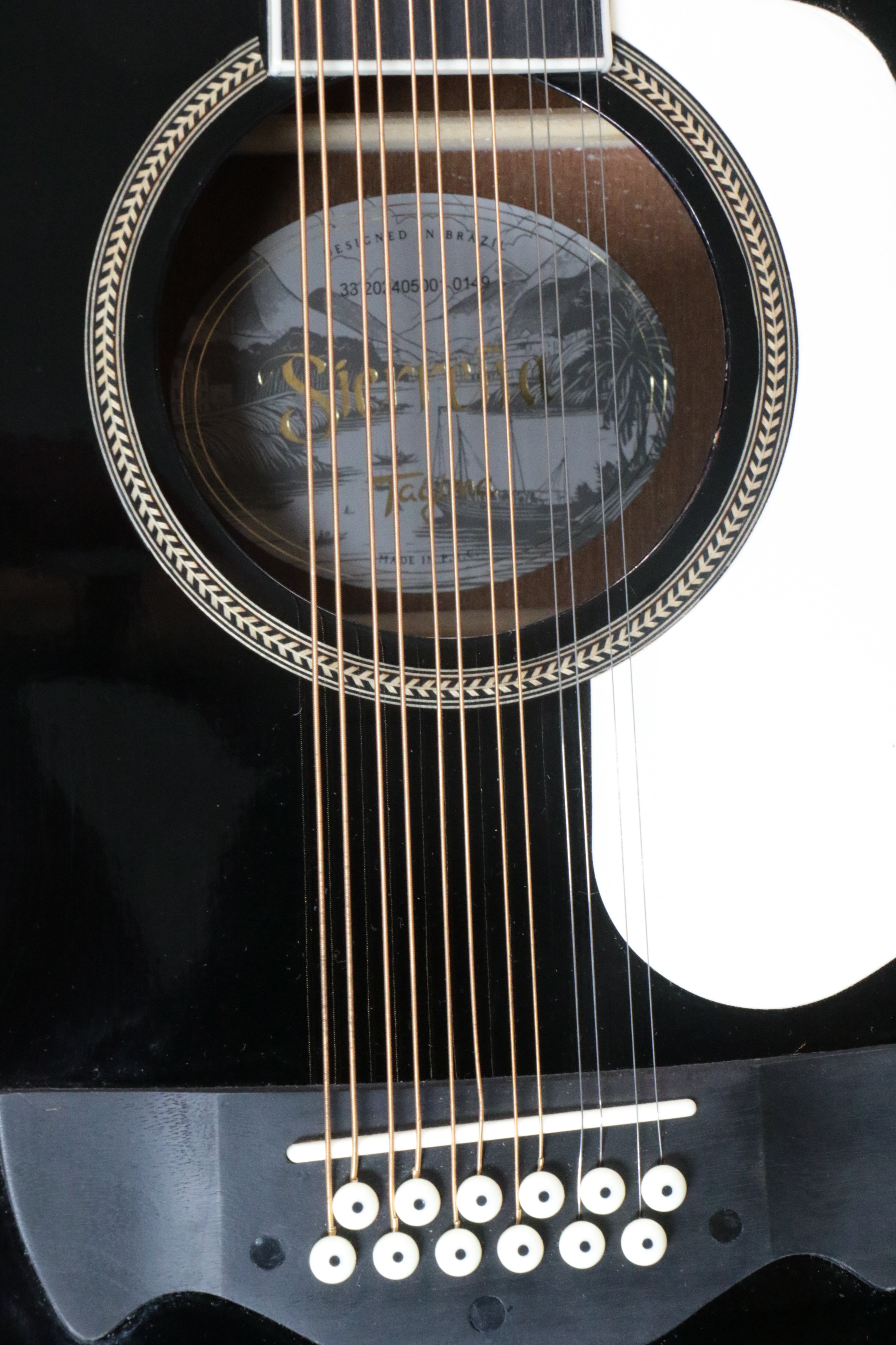 TAGIMA | GUITARRA ELECTROACÚSTICA DE 12 CUERDAS COLOR NEGRO. SIERREÑA