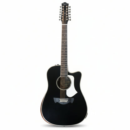 TAGIMA | GUITARRA ELECTROACÚSTICA DE 12 CUERDAS COLOR NEGRO. SIERREÑA