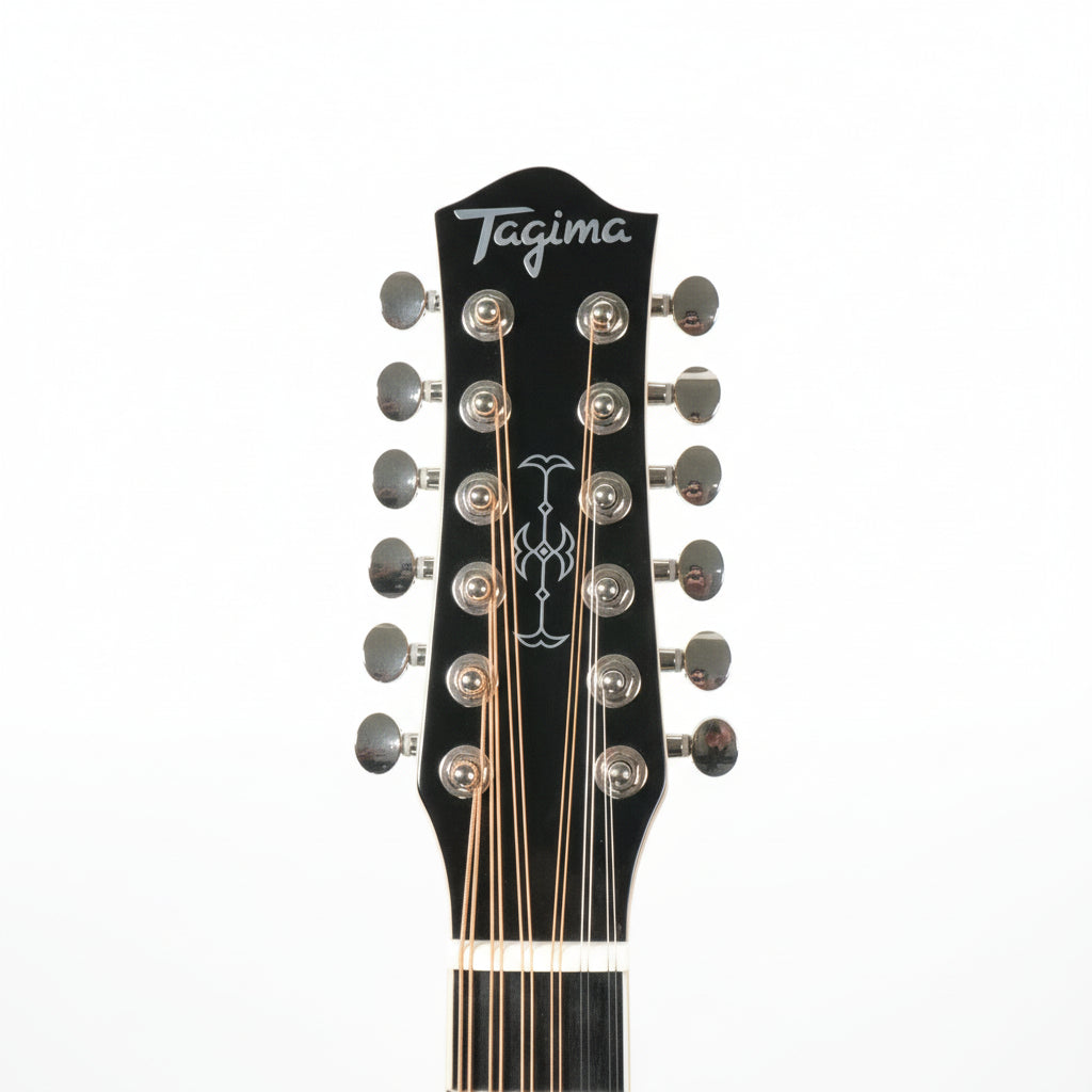TAGIMA | GUITARRA ELECTROACÚSTICA DE 12 CUERDAS COLOR NEGRO. SIERREÑA