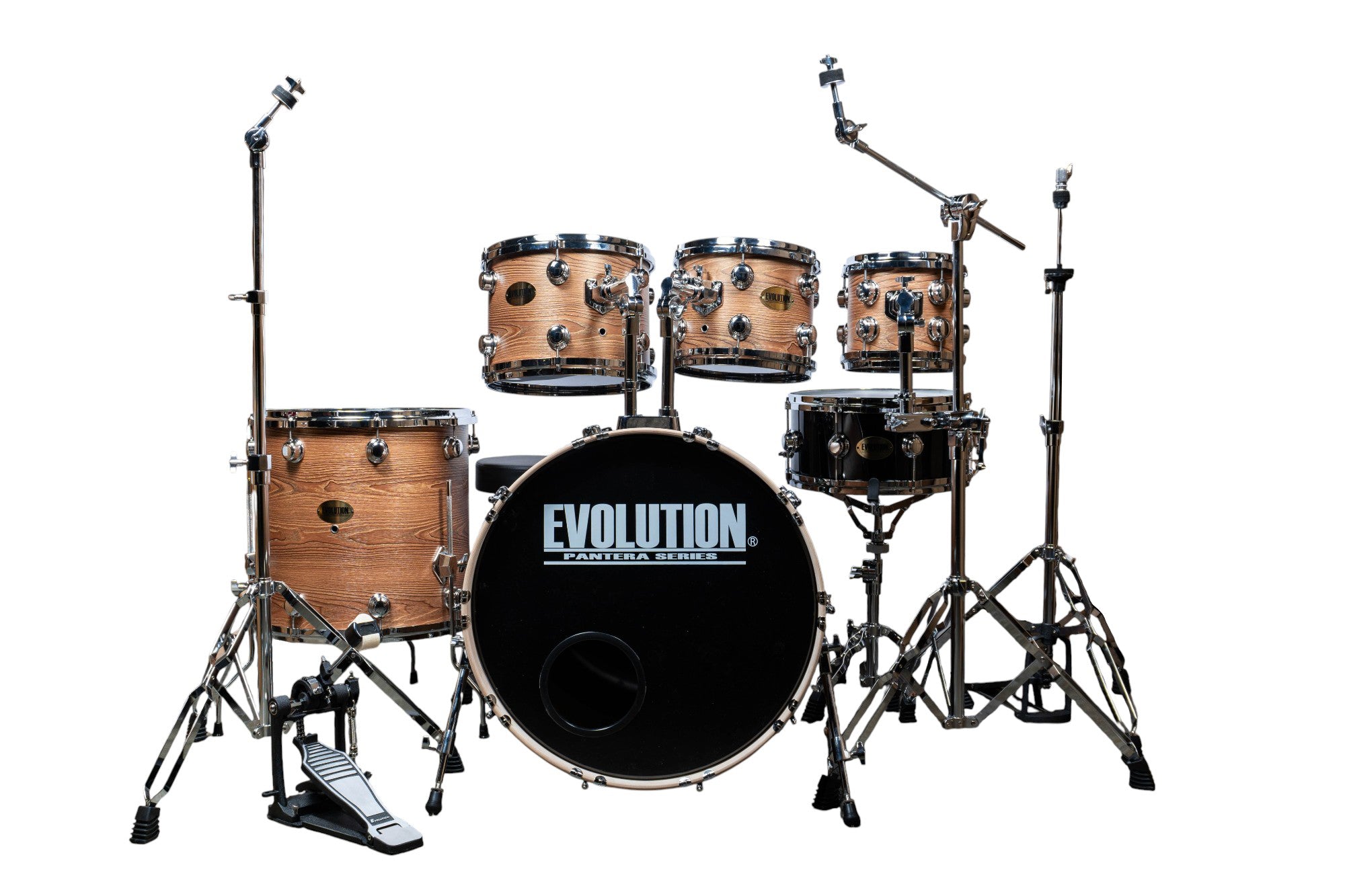 EVOLUTION | BATERÍA PANTERA 6 PIEZAS TERMINADO EN ACABADO NATURAL MATE