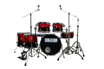 EVOLUTION | BATERÍA CONCERT FULL DE 6 PIEZAS COLOR ROJO SOMBREADO SCARLET (SET DE 3 CAJAS)