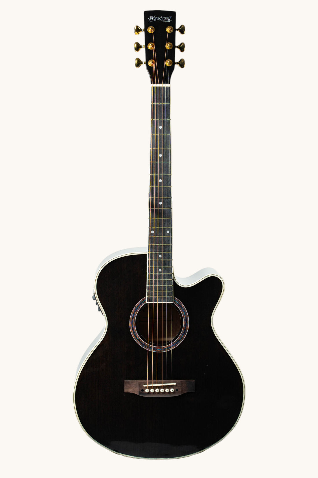 MUSICARTNEY | GUITARRA ELECTROACUSTICA CUERPO SLIM COLOR CAOBA QA71