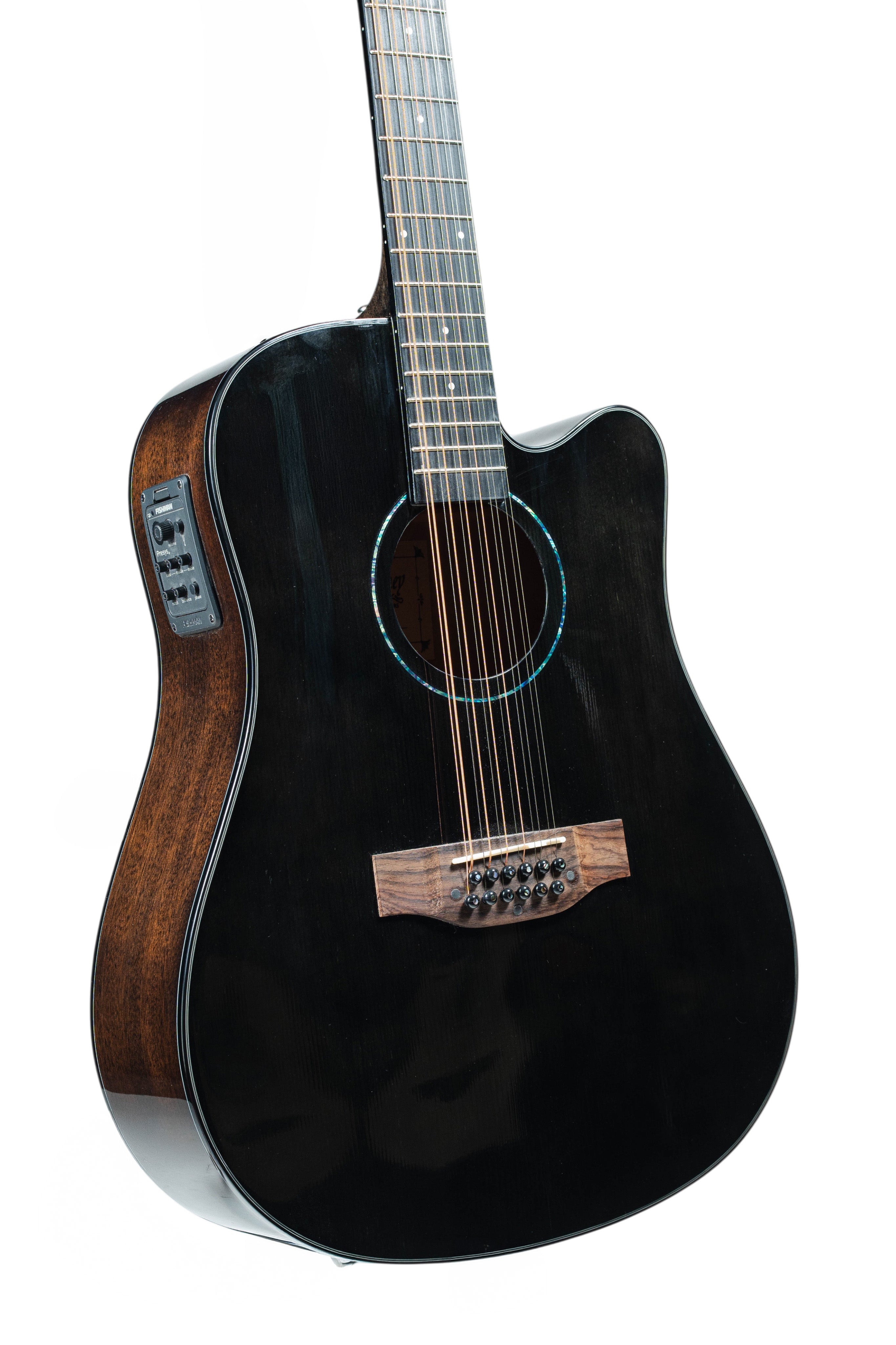 MUSICARTNEY | GUITARRA ELECTROACÚSTICA DE 12 CUERDAS NEGRA