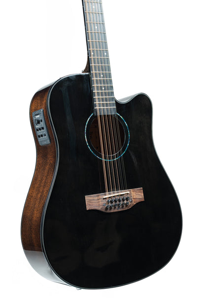 MUSICARTNEY | GUITARRA ELECTROACÚSTICA DE 12 CUERDAS NEGRA