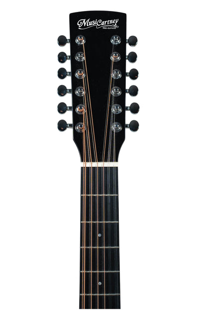 MUSICARTNEY | GUITARRA ELECTROACÚSTICA DE 12 CUERDAS NEGRA