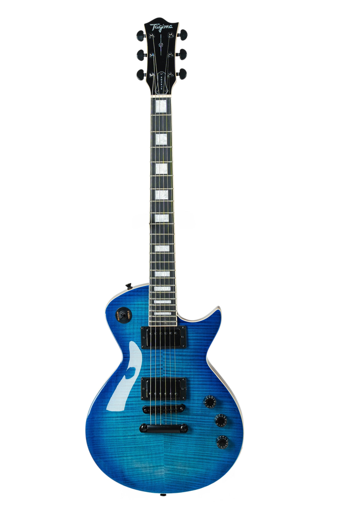 Tagima Guitarra eléctrica tipo LP Almach de 6 cuerdas Azul Translucido