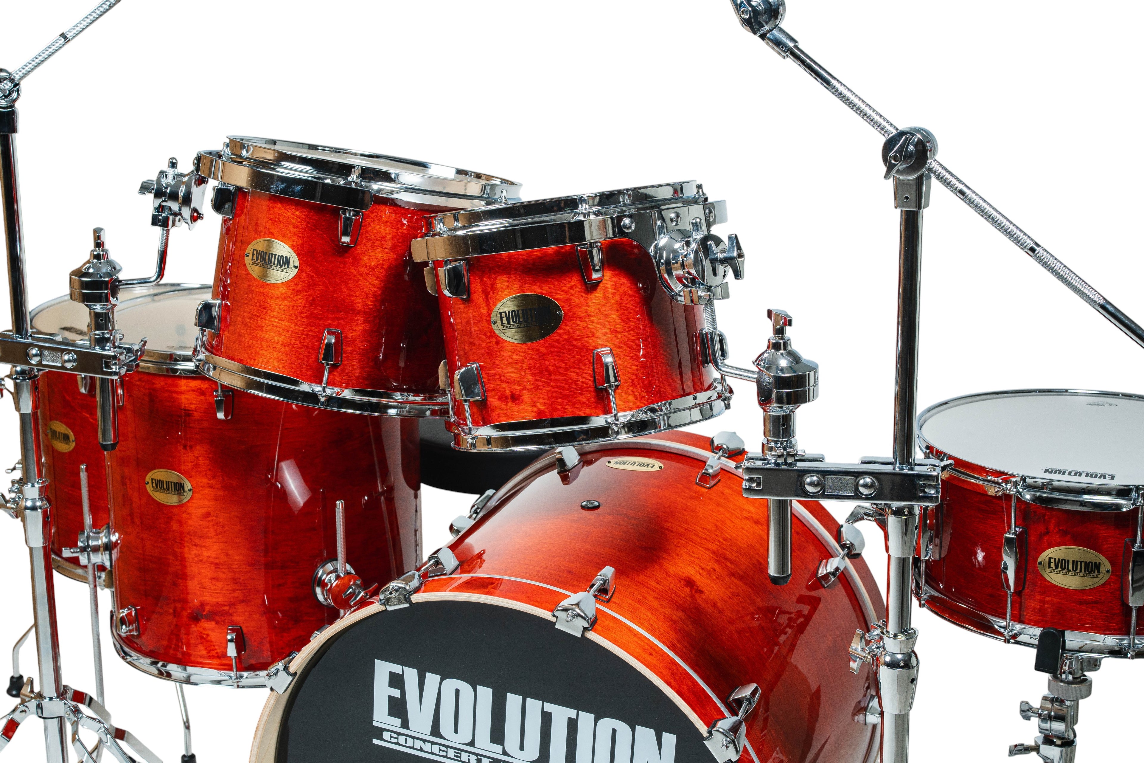 EVOLUTION | BATERÍA CONCERT FULL DE 6 PIEZAS COLOR MANDARINA (SET DE 3 CAJAS)