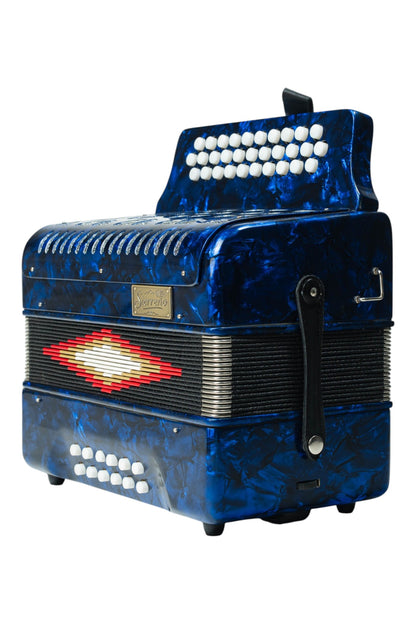 SIERREÑO | ACORDEON COLOR AZUL EN TONO DE SOL