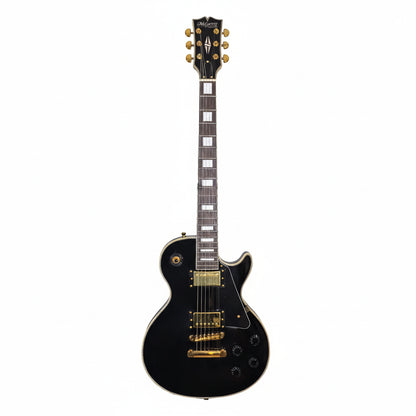 MUSICARTNEY | GUITARRA ELECTRICA E-LP CUSTOM MAQUINARIA DORADO COLOR NEGRO