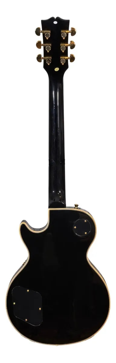 MUSICARTNEY | GUITARRA ELECTRICA E-LP CUSTOM MAQUINARIA DORADO COLOR NEGRO