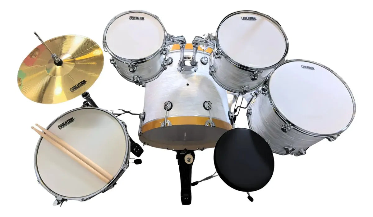 EVOLUTION | BATERIA NYTRO X FACTOR 5 PZAS. 10\" 12\" 14\" 16\" 22\" (AROS DE MADERA 22\") COLOR STRATA WHITE