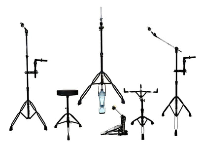 EVOLUTION | BATERÍA PANTERA 6 PIEZAS ARO NEGRO 8¨ 10¨ 12¨ 14¨ 16¨ 22¨ COLOR AZUL METALICO