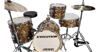 EVOLUTION | BATERÍA EVOLUTION TRAVEL FABRICADA EN MADERA DE ARCE COLOR MARRÓN PERLADO.