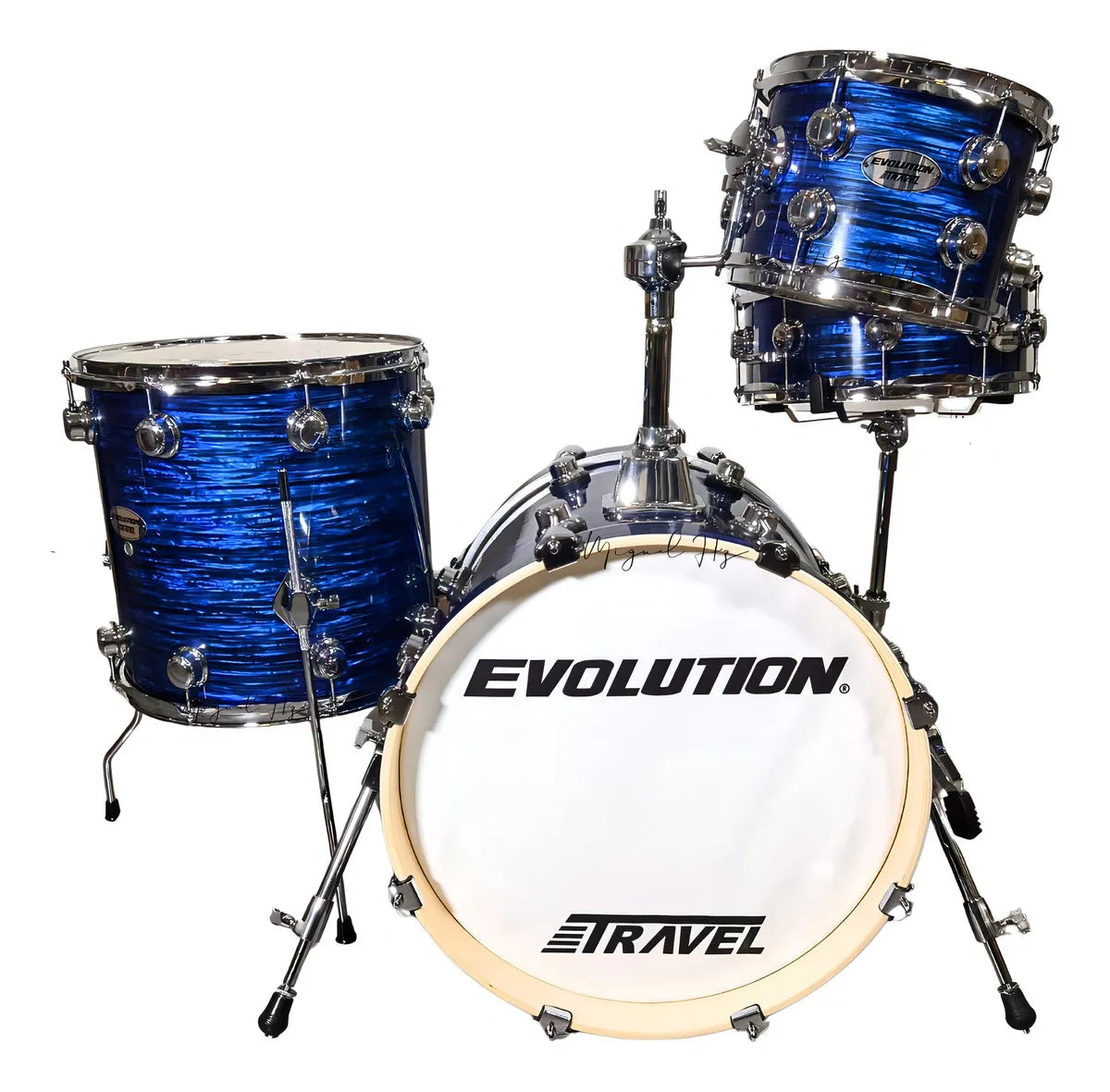 EVOLUTION | BATERÍA EVOLUTION TRAVEL FABRICADA EN MADERA DE ARCE COLOR STRATA BLUE.