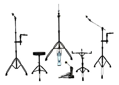 EVOLUTION | BATERIA PANTERA 6 PZAS ARO NEGRO 8\" 10\" 12\" COLOR NEGRO CON BRILLOS