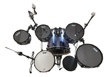 EVOLUTION | BATERÍA PANTERA 6 PIEZAS ARO NEGRO 8¨ 10¨ 12¨ 14¨ 16¨ 22¨ COLOR AZUL METALICO