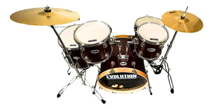 EVOLUTION | BATERIA NYTRO X FACTOR CON PLATILLOS, COLOR PLATA CON RAYAS