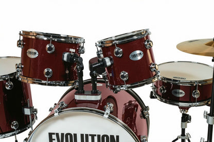 EVOLUTION | BATERÍA EVOLUTION STARMAKER FABRICADA EN MADERA DE ARCE COLOR VINO.