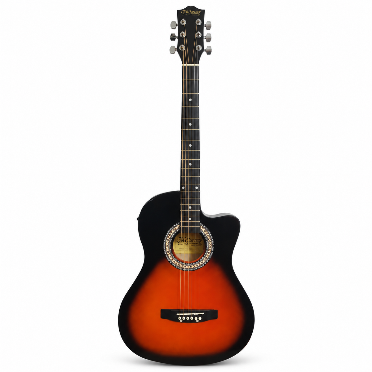 Musicartney guitarra electroacústica CG-851 slim cuerdas de metal color sunburst