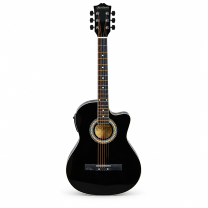 Musicartney guitarra electroacústica CG-851 slim cuerdas de metal color negro