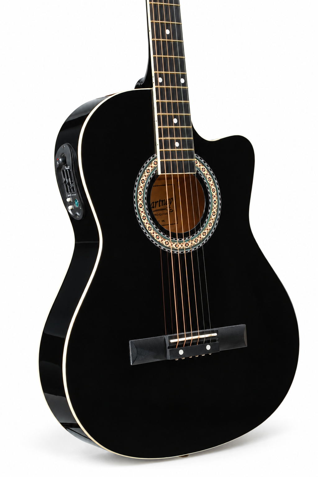Musicartney guitarra electroacústica CG-851 slim cuerdas de metal color negro
