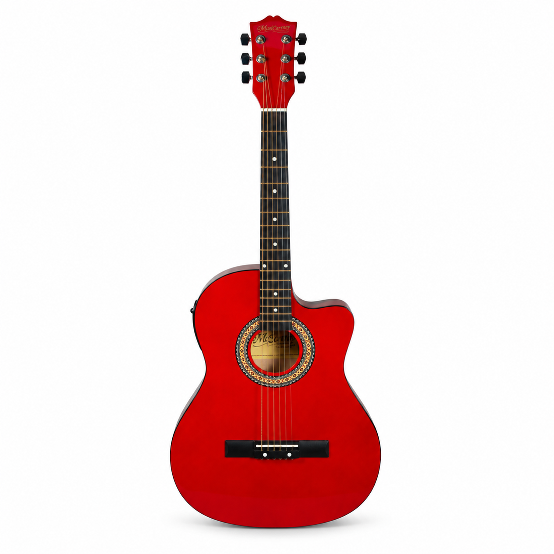 Musicartney guitarra electroacústica CG-851 slim cuerdas de metal color rojo