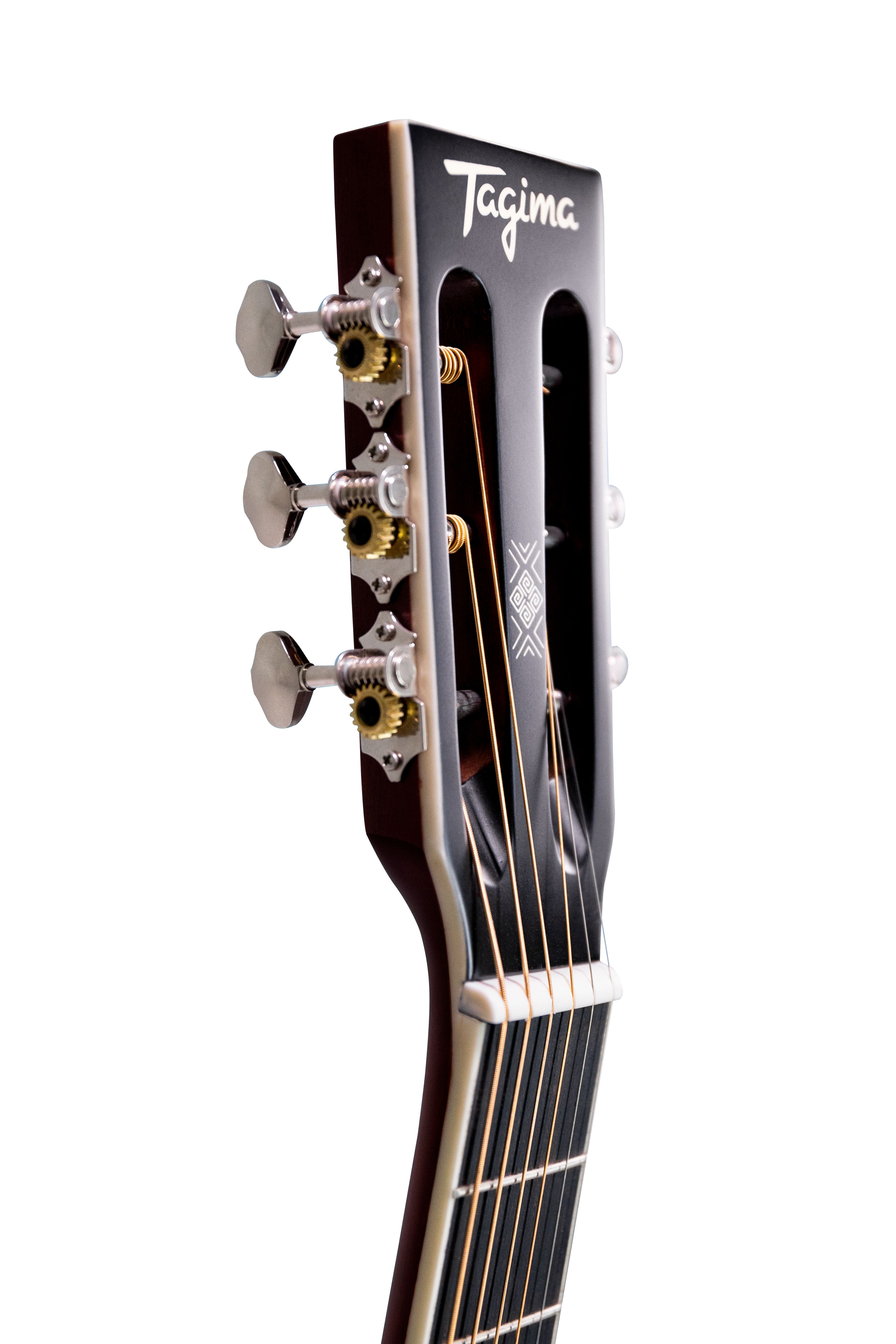 TAGIMA | GUITARRA ELECTROACÚSTICA SERIE LATAM, COLOR OLYMPIC WHITE SATIN NAZCA