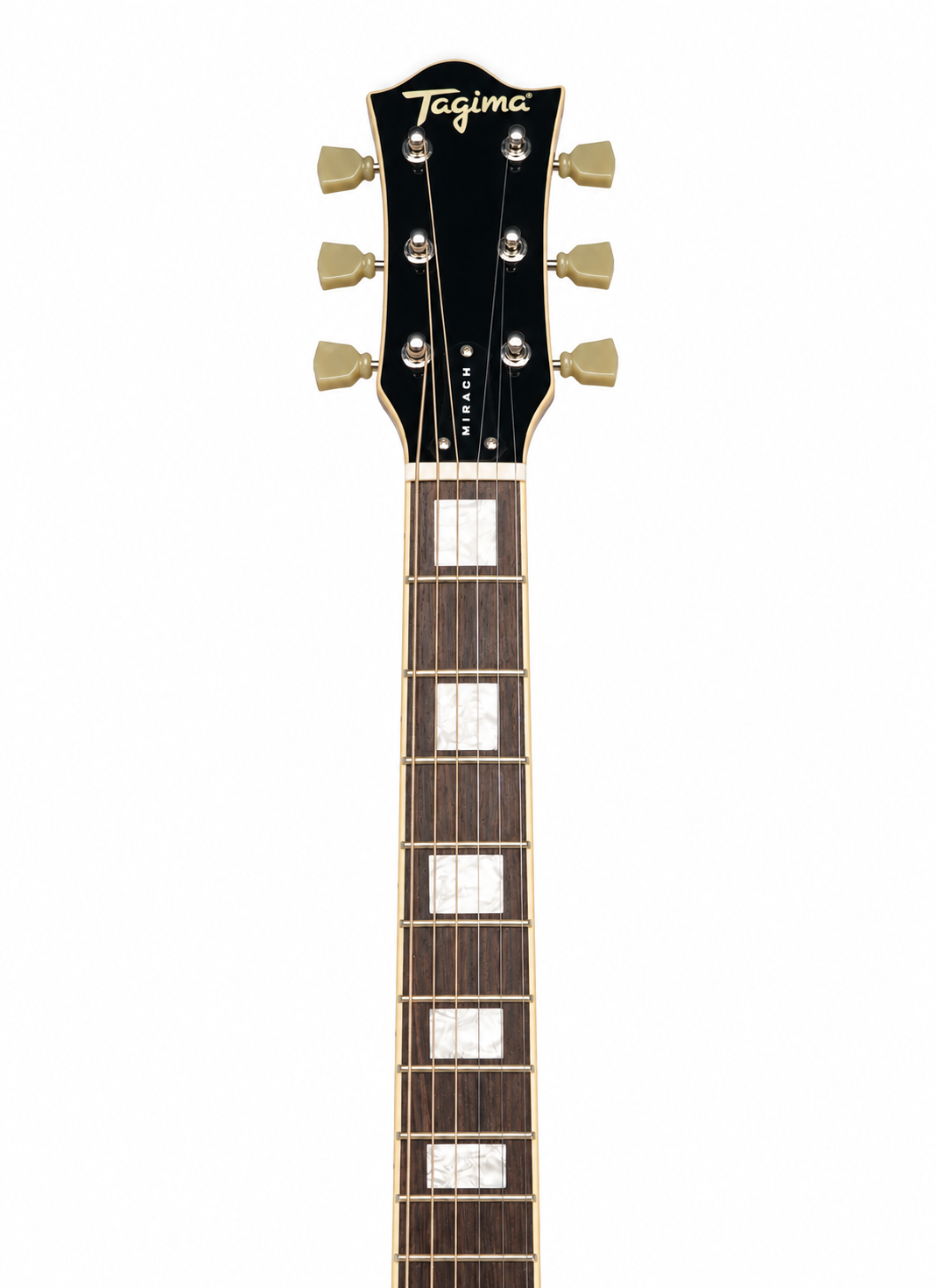 Tagima Guitarra eléctrica Mirach Flamed de 6 cuerdas Transparent Amber con estuche