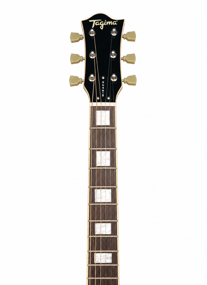 Tagima Guitarra eléctrica Mirach Flamed de 6 cuerdas Transparent Amber con estuche
