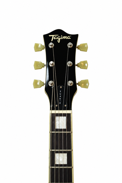 Tagima Guitarra eléctrica Mirach Flamed de 6 cuerdas Transparent Amber con estuche