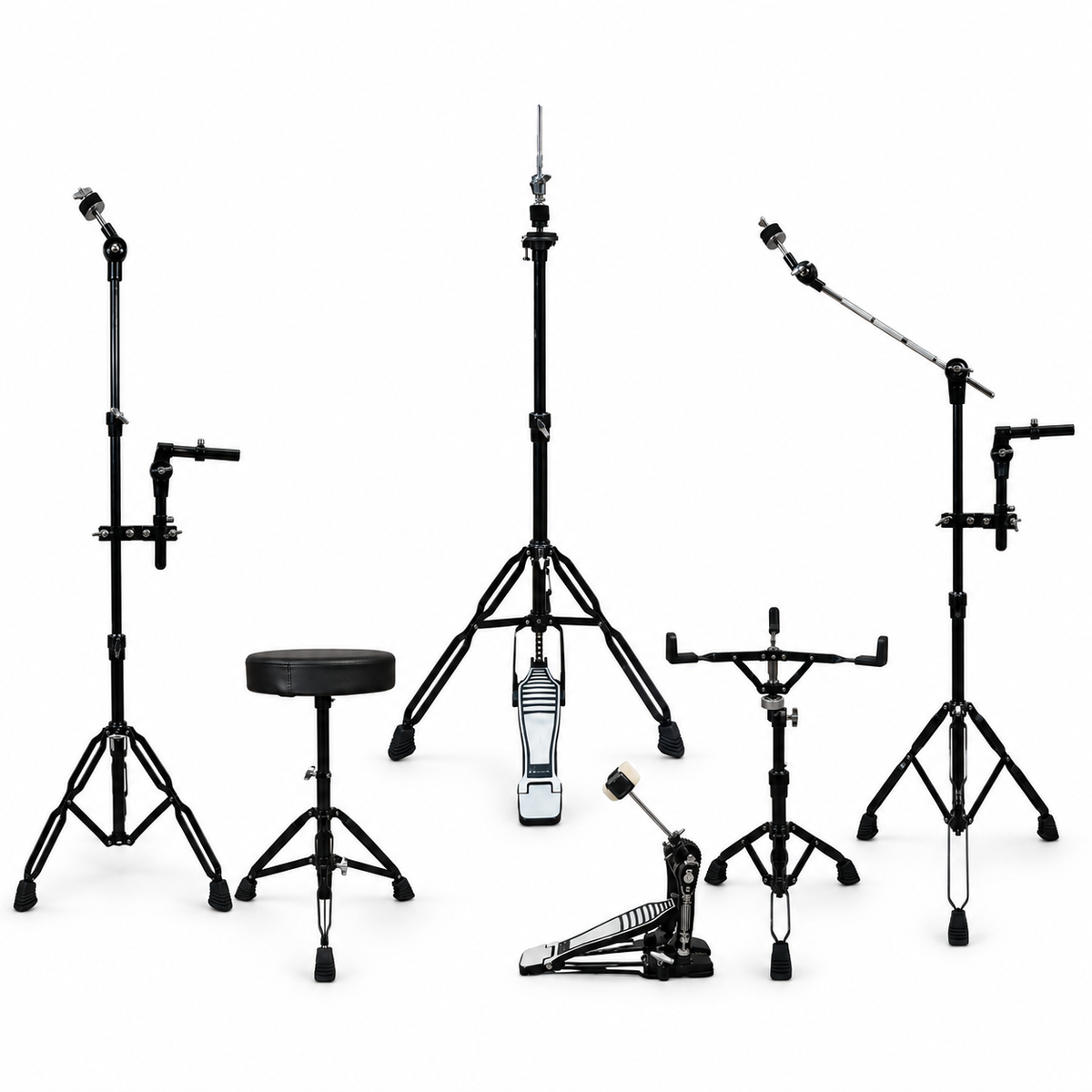Evolution Batería Pantera de 6 piezas con aros negros Azul Sparkle