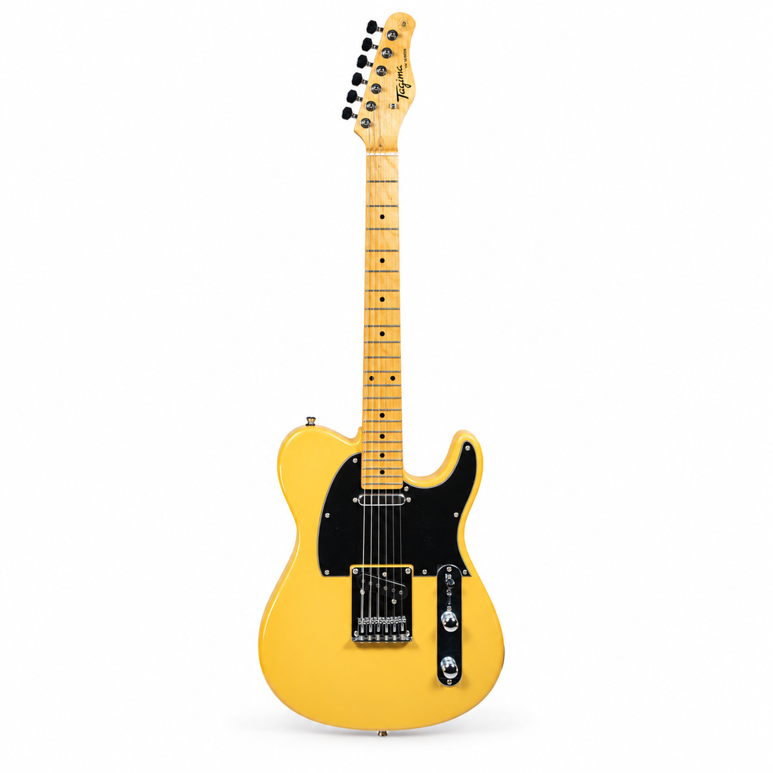 Tagima Guitarra eléctrica TW-55 de 6 cuerdas Butterscotch Bonde con mica negra