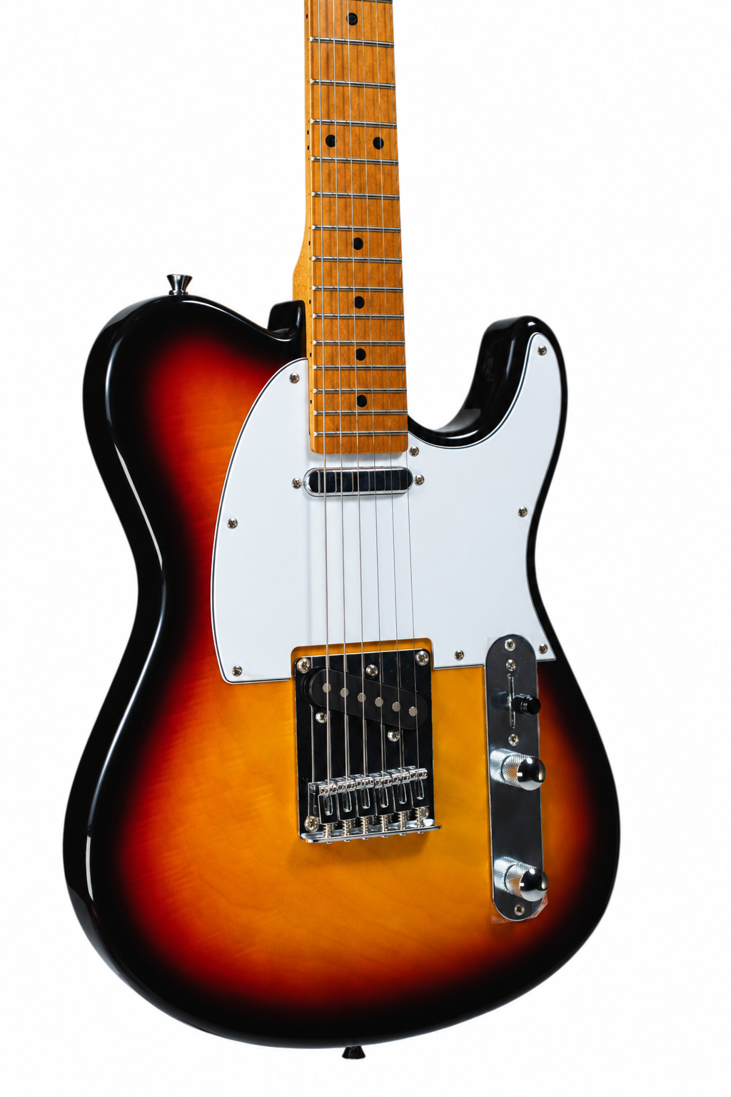 TAGIMA Guitarra eléctrica TW-55 de 6 cuerdas Sunburst con mica blanca