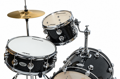 Evolution Batería Travel 4 piezas con hardware Negro Sparkle