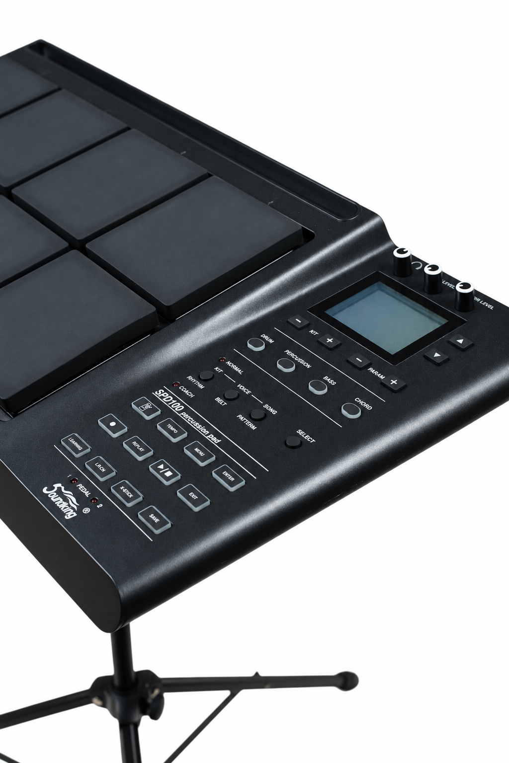 Soundking Pad de Percusión Electrónica SPD100 con Base, Funda y Pedales