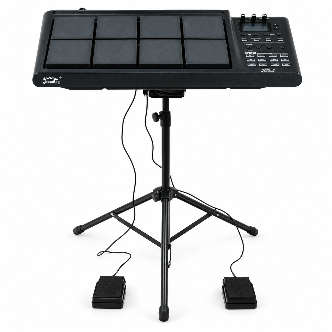 Soundking Pad de Percusión Electrónica SPD100 con Base, Funda y Pedales