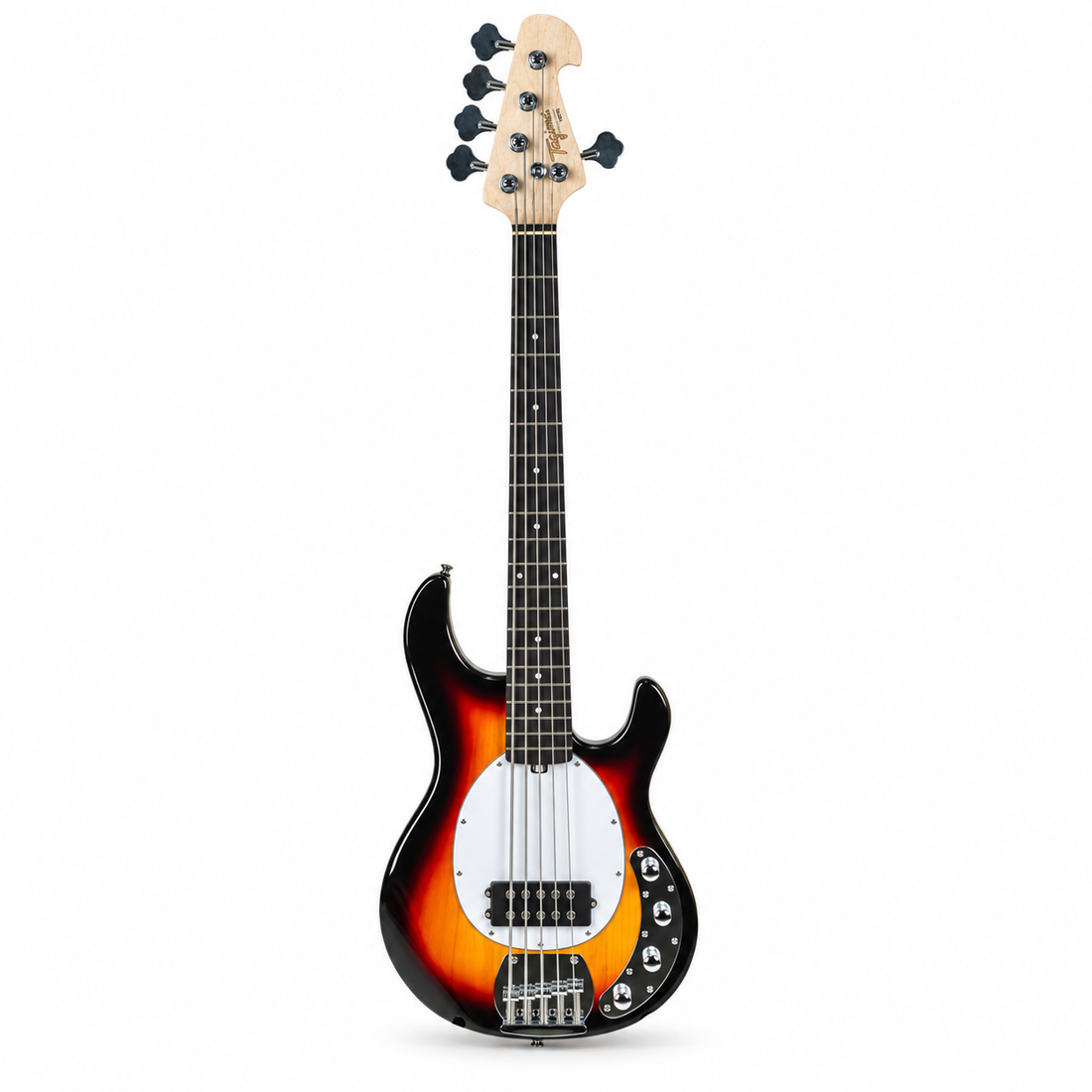 Tagima bajo eléctrico activo TBM 5 de 5 cuerdas sunburst con mica blanca.
