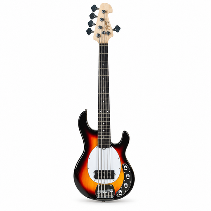 Tagima bajo eléctrico activo TBM 5 de 5 cuerdas sunburst con mica blanca.
