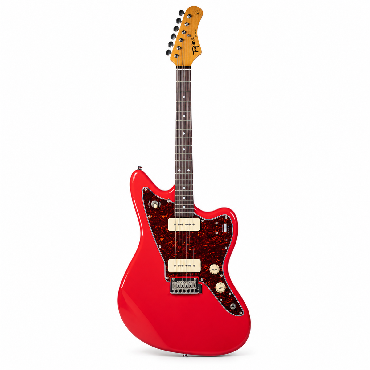 Tagima guitarra eléctrica TW-61 Rojo Fiesta con mica tortoise y pastillas P-90
