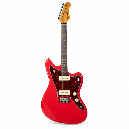 Tagima guitarra eléctrica TW-61 Rojo Fiesta con mica tortoise y pastillas P-90