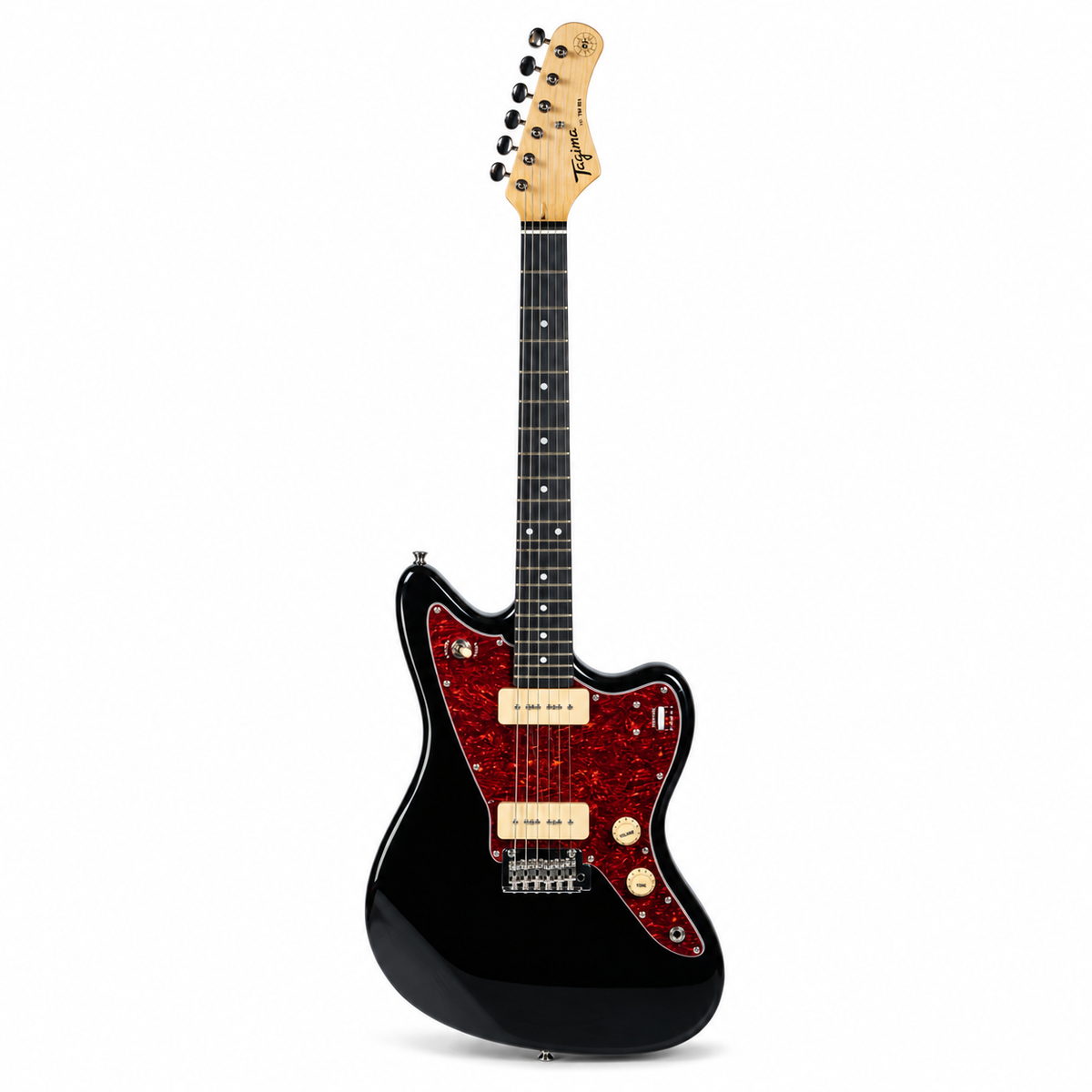 Tagima guitarra eléctrica TW-61 Negra con mica tortoise y pastillas P-90