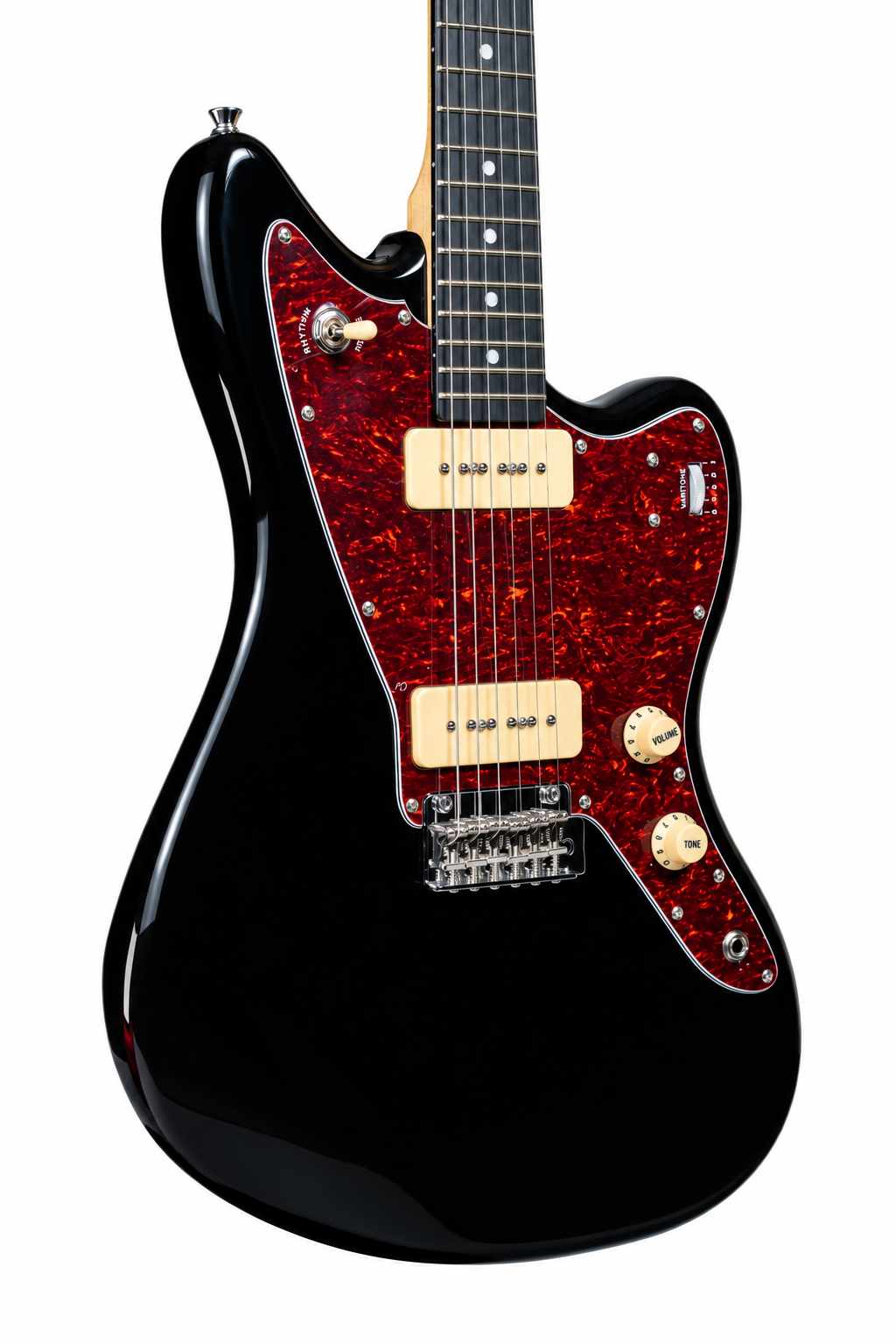 Tagima guitarra eléctrica TW-61 Negra con mica tortoise y pastillas P-90