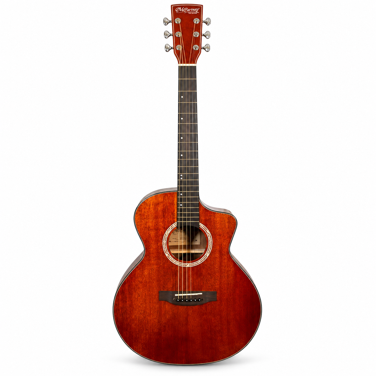 Musicartney guitarra acústica QA71 de caoba acabado natural gloss