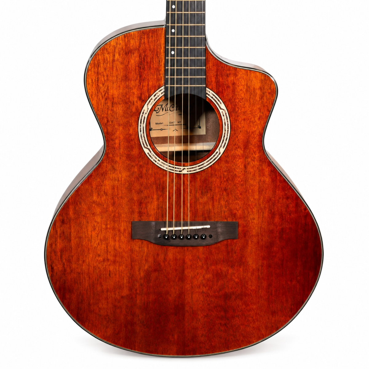 Musicartney guitarra acústica QA71 de caoba acabado natural gloss
