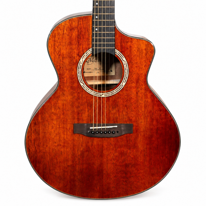 Musicartney guitarra acústica QA71 de caoba acabado natural gloss