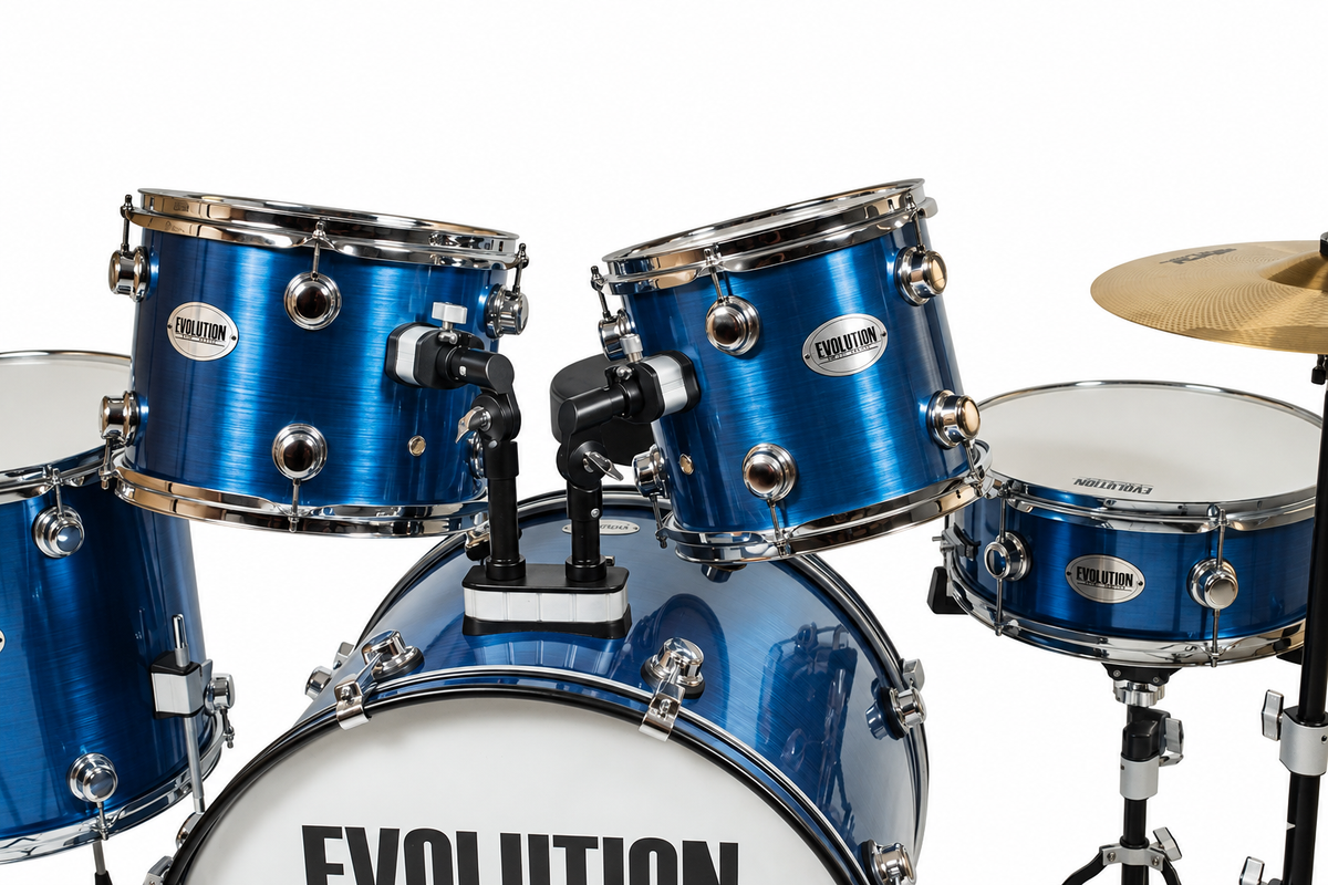 Evolution batería acústica Starmaker 5 piezas hardware y platillos color azul metálico