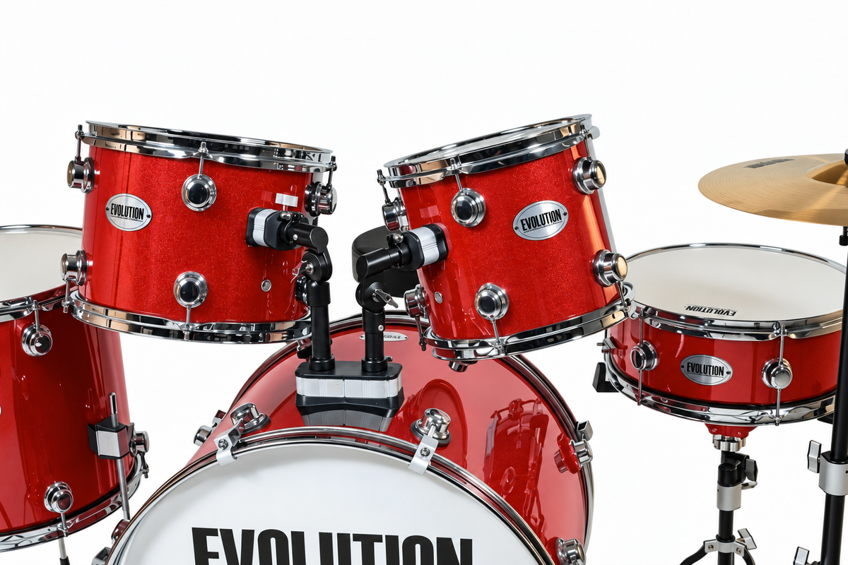 Evolution batería acústica Starmaker 5 piezas hardware y platillos color rojo
