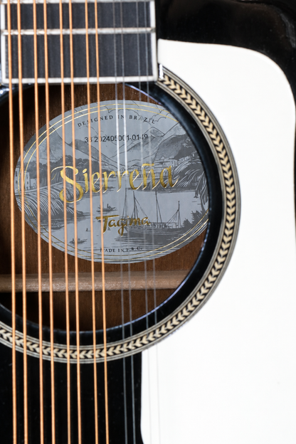 TAGIMA | GUITARRA ELECTROACÚSTICA DE 12 CUERDAS COLOR NEGRO. SIERREÑA