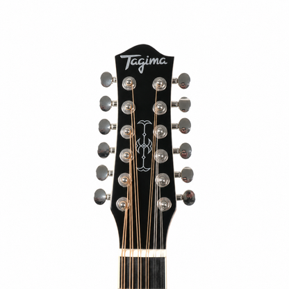 TAGIMA | GUITARRA ELECTROACÚSTICA DE 12 CUERDAS COLOR NEGRO. SIERREÑA